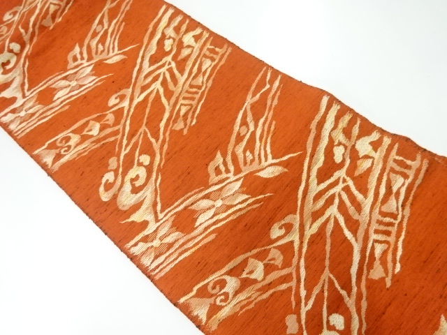 JAPANESE NAGOYA OBI / WOVEN FLOWER ARABESQUE